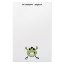 Monster Mash · Green Three-Eyed Monster Stationery