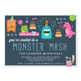 MONSTER MASH KIDS BIRTHDAY PARTY INVITATION invite