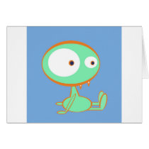 Monster orange/green greeting cards