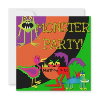 Monster Party Customized Birthday Invitations invitation