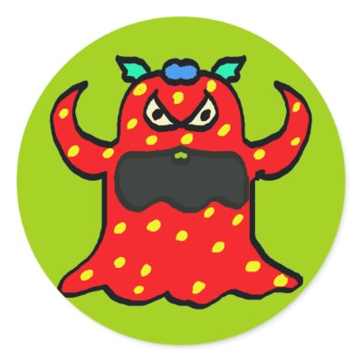 monster stickers by lissame73 a fun red monster