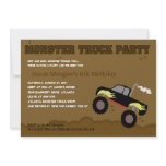 MONSTER TRUCK 5x7 Birthday Invitations