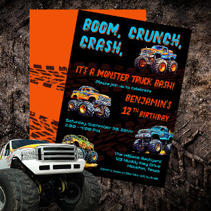 Free Printable Monster Truck Birthday Invitation Templates