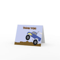 Monster Truck Birthday Folded Thank you note Cards