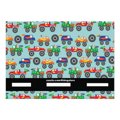 Monster Truck  Birthday Invitation