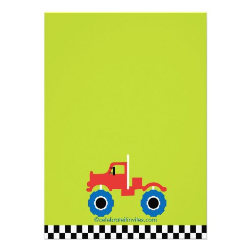 Monster truck Birthday Party for boys Announcements