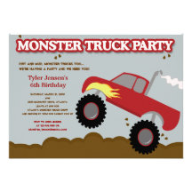 Monster Truck Birthday Party Supplies on Monster Truck Invitations  83 Monster Truck Announcements   Invites