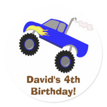 Monster Truck Birthday Personalized Sticker