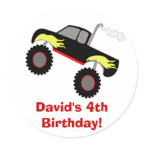 Monster Truck Birthday Personalized Sticker