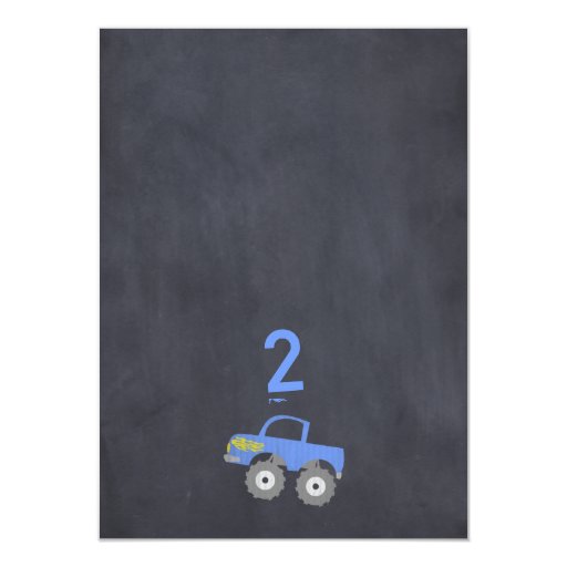 Monster Truck Chalkboard Birthday Invitation