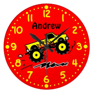 Monster Truck Lovers Personalized Boys Room Clock