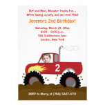 Monster Truck Photo Birthday Invitation (Red)