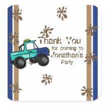 Monster Truck Square Sticker