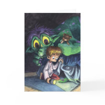 Monster Under the Bed Greeting Card by JZArtworks Monster Under the Bed Greeting Card
