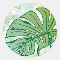 monstera, hawaii, tropical, plant, nature, green, haibisus, graphic, beach, sea, illustration, surfer, surfing, surf, summer, Sticker with custom graphic design