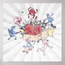 monsters attack of the heart anti love vector print