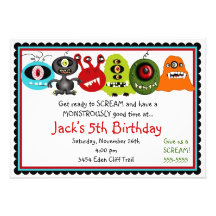 Monsters Birthday Invitation