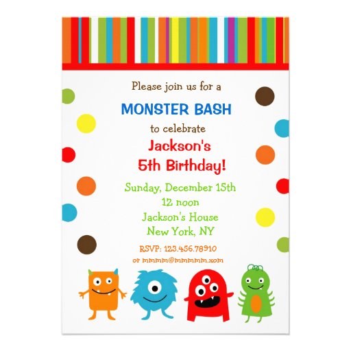 Monsters Birthday Invitations