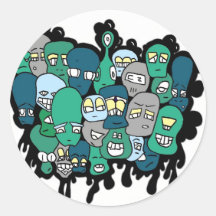 monsters bubble stickers