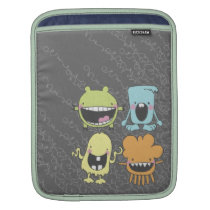 Monsters in green, blue, yellow, orange and pink rickshaw sleeves