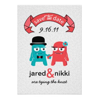 Monsters in Love Save the Date Custom Invite