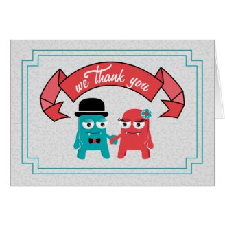 Monsters in Love Thank You Card