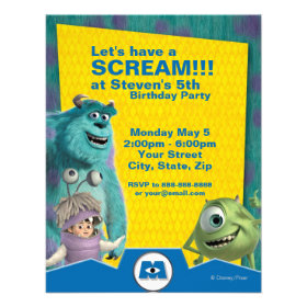 Monsters, Inc. Birthday Invitation Personalized Invitation