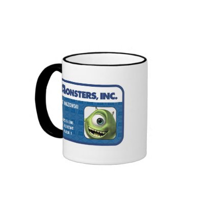 Monsters Inc. Mike Wazowski employee ID card mugs