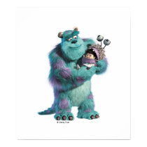 Monsters Inc Sulley holding Boo in costume in arms posters