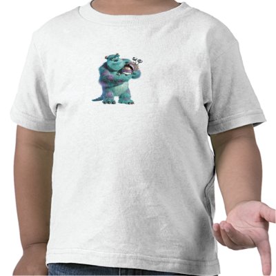 Monsters Inc Sulley holding Boo in costume in arms t-shirts