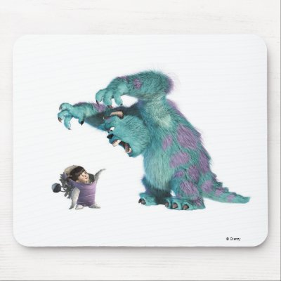 Monsters, Inc. Sulley scaring Boo Disney mousepads