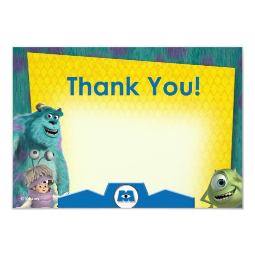 Monsters Inc. Thank You Cards | Zazzle
