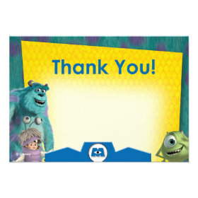 Monsters Inc. Thank You Cards Personalized Announcement