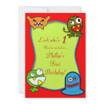 Monsters Kids First Birthday Party Invitation