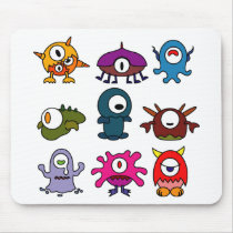 Monsters mousepads by dopaoo Monsters mousepads