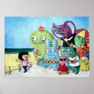 Monsters on Holiday print