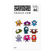 Monsters Postage Stamp