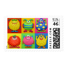 Monsters Postage Stamps