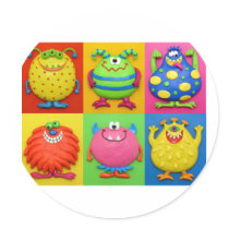 Monsters Round Sticker