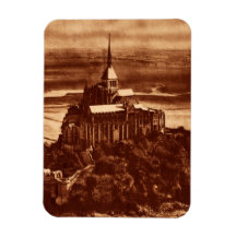 Mont St. Michel Landmark Aerial View Historical Rectangular Magnet