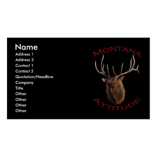 Montana Attitude Business Card Templates (front side)