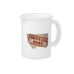 Montana Born - Stamp on Map Beverage Pitchers