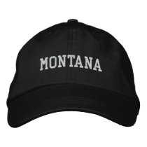 Montana Embroidered Adjustable Cap Black Embroidered Baseball Caps