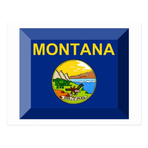 Montana Flag Gem Postcard