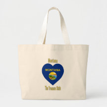 Montana Flag Heart Canvas Bag