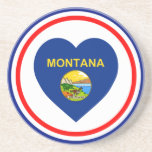Montana Flag Heart Drink Coaster