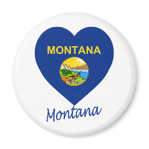 Montana Flag Heart magnets
