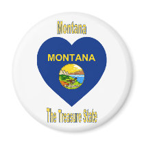 Montana Flag Heart magnets