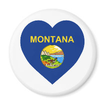 Montana Flag Heart magnets
