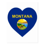 Montana Flag Heart Post Card